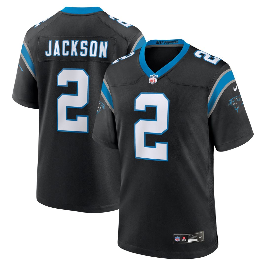 Carolina Panthers Mike Jackson Nike Black Game Jersey product image 1, provided for visual reference and product detail