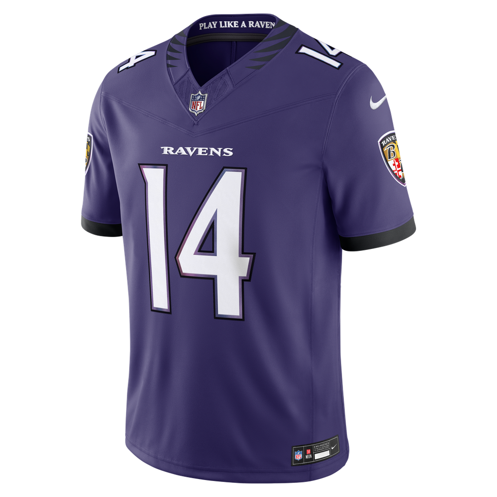 Baltimore Ravens Kyle Hamilton Nike Purple Team Vapor F.U.S.E. Stitched Limited Jersey product image 2, provided for visual
