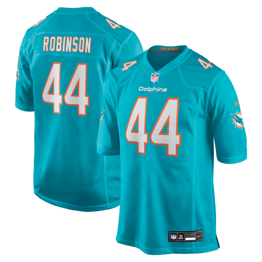 Miami Dolphins Chop Robinson Nike Aqua Game Jersey product image 1, provided for visual reference and product detail review