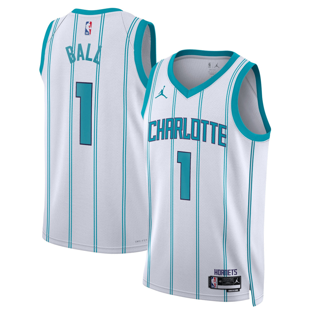 Charlotte Hornets Jordan Brand Association Edition Swingman Jersey - White - LaMelo Ball - Unisex product image 1, provided