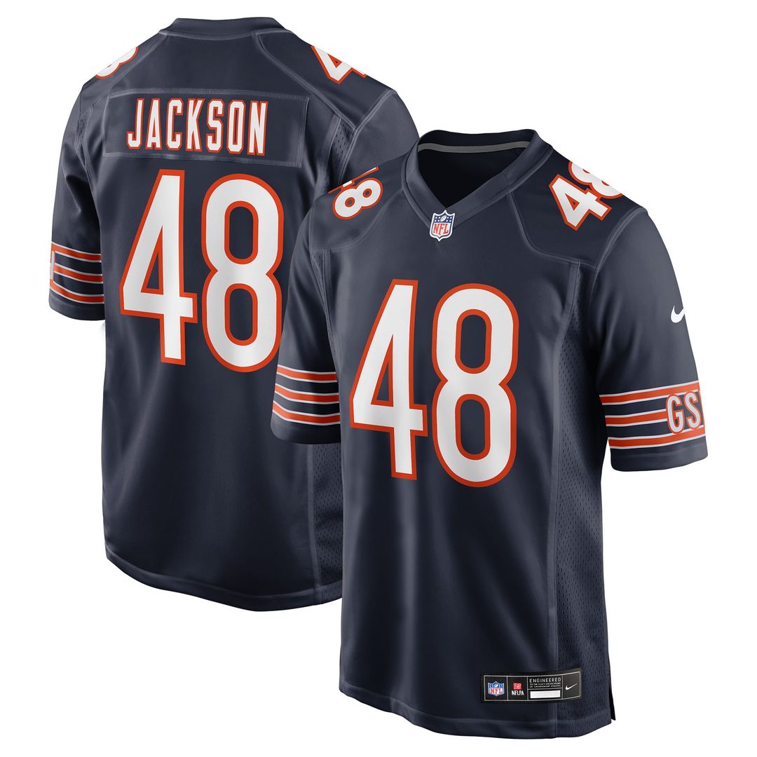 Chicago Bears D'Marco Jackson Nike Navy Team Game Jersey product image 1, provided for visual reference and product detail