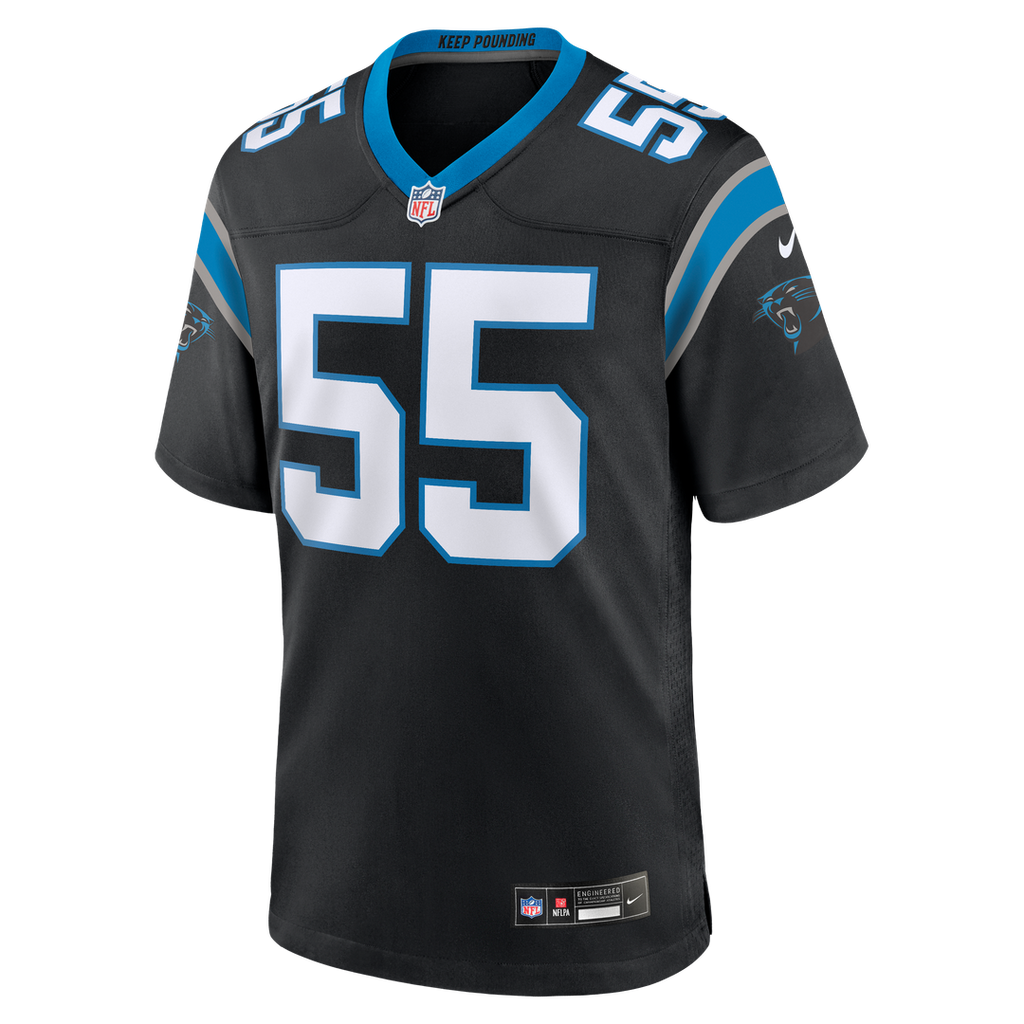 Carolina Panthers Devin Lloyd Nike Black Team Game Jersey product image 2, provided for visual reference and product detail