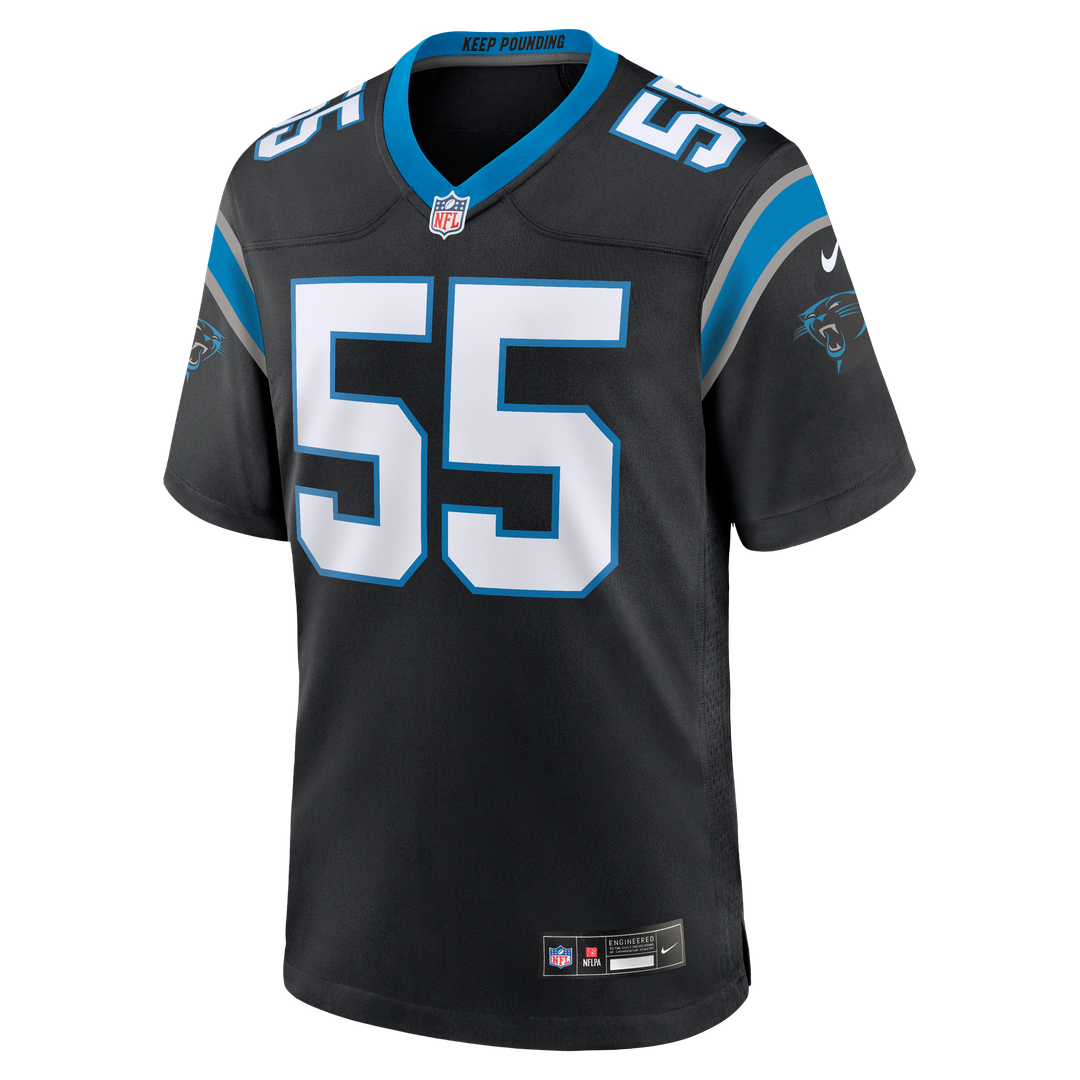 Carolina Panthers Devin Lloyd Nike Black Team Game Jersey product image 2, provided for visual reference and product detail