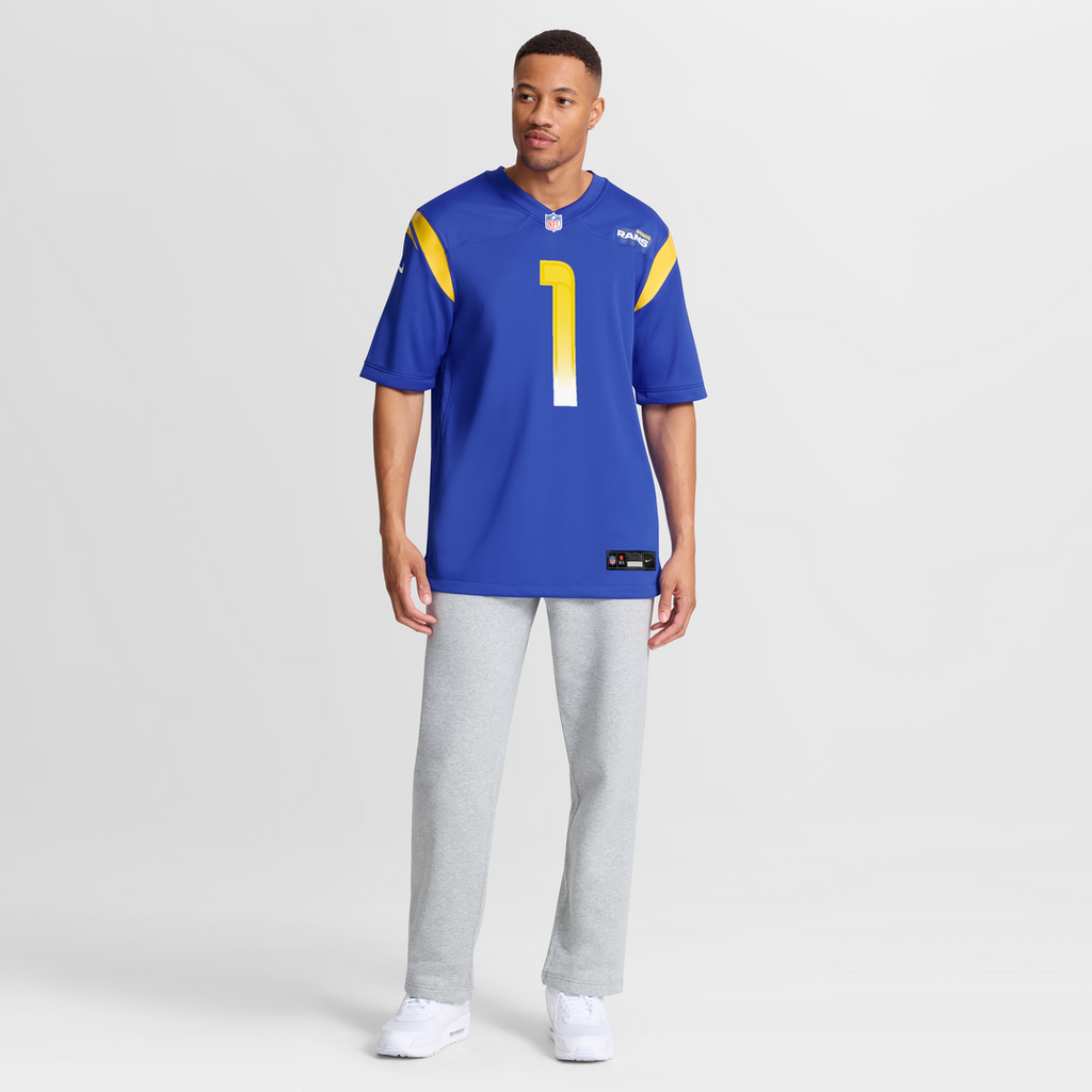 Los Angeles Rams Number 1 Dad Nike Royal Game Jersey product image 7, provided for visual reference and product detail review