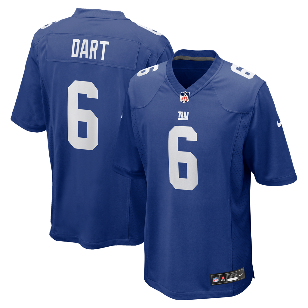 New York Giants Jaxson Dart Nike Royal Team Game Jersey product image 1, provided for visual reference and product detail