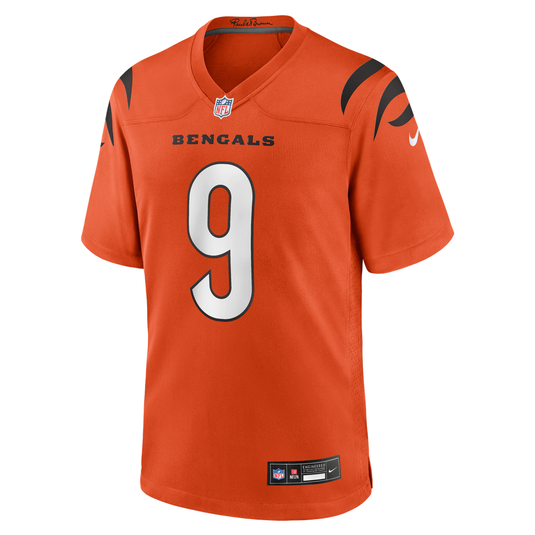 Cincinnati Bengals Joe Burrow Nike Orange Alternate Game Jersey product image 10, provided for visual reference and product