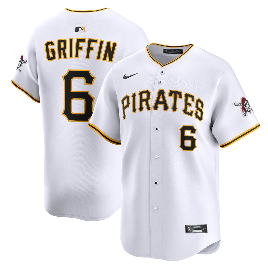 Pittsburgh Pirates Konnor Griffin Nike White Home Limited Jersey product image 1, provided for visual reference and product