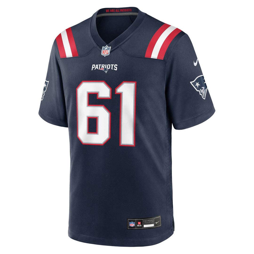 New England Patriots Darrian Dalcourt Nike Navy Team Game Jersey product image 4, provided for visual reference and product