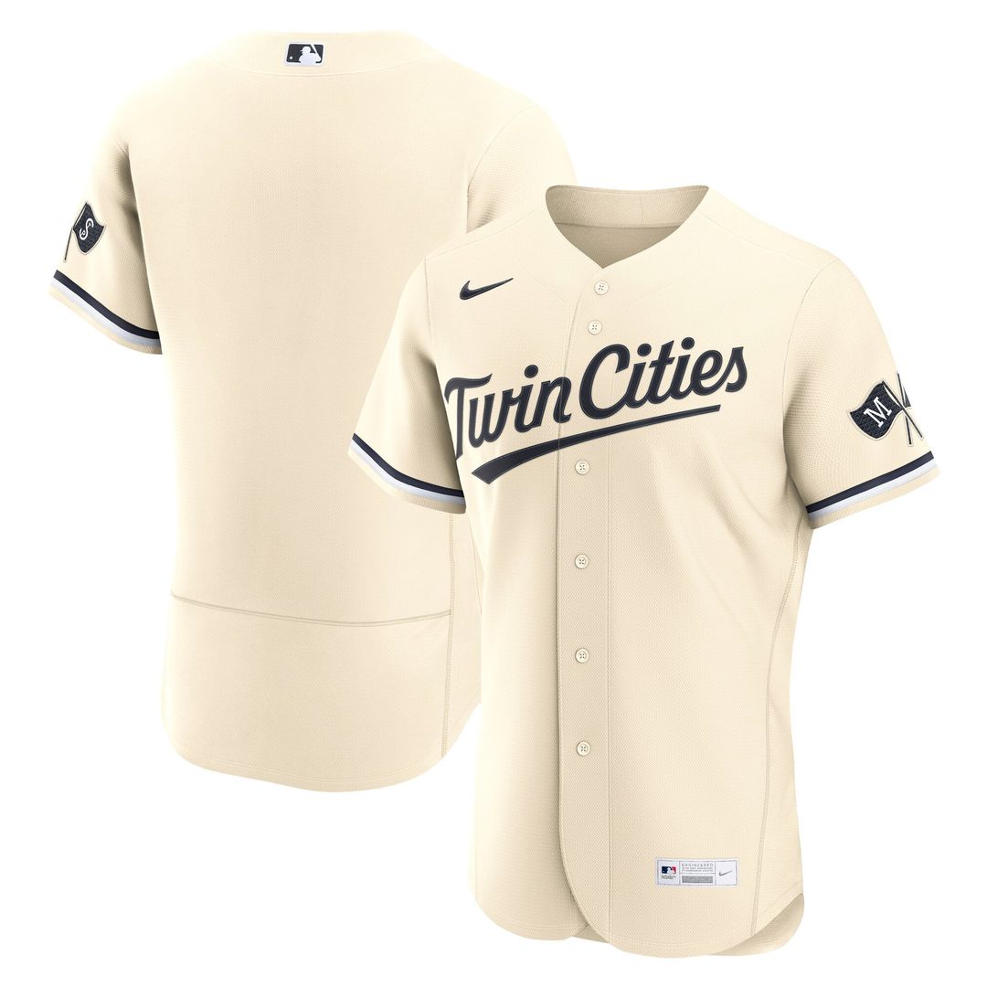 Minnesota Twins Nike Cream Alternate Authentic Jersey product image 1, provided for visual reference and product detail