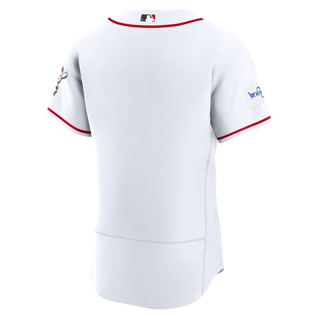 Cincinnati Reds Nike White Home Sponsor Patch Authentic Jersey product image 3, provided for visual reference and product