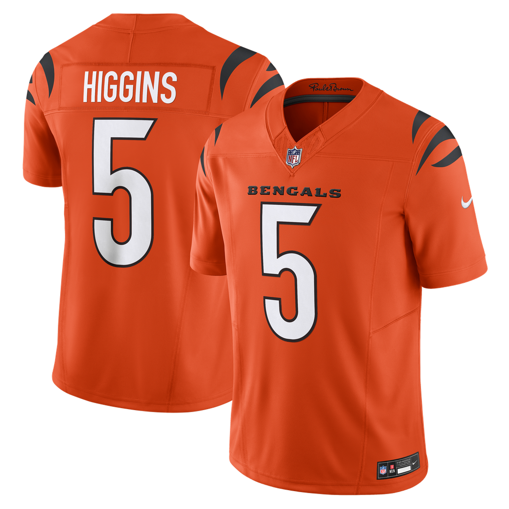 Cincinnati Bengals T-Shirt Higgins Nike Orange Vapor F.U.S.E. Limited Jersey product image 1, provided for visual reference