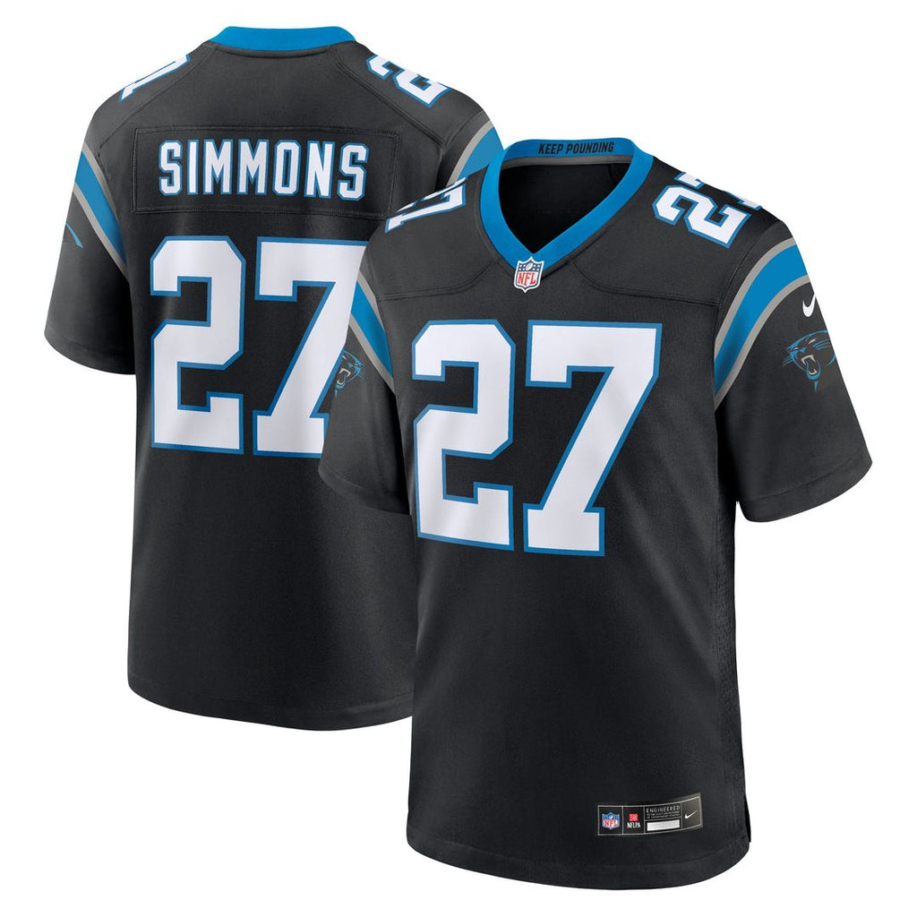 Carolina Panthers Isaiah Simmons Nike Black Team Game Jersey product image 1, provided for visual reference and product