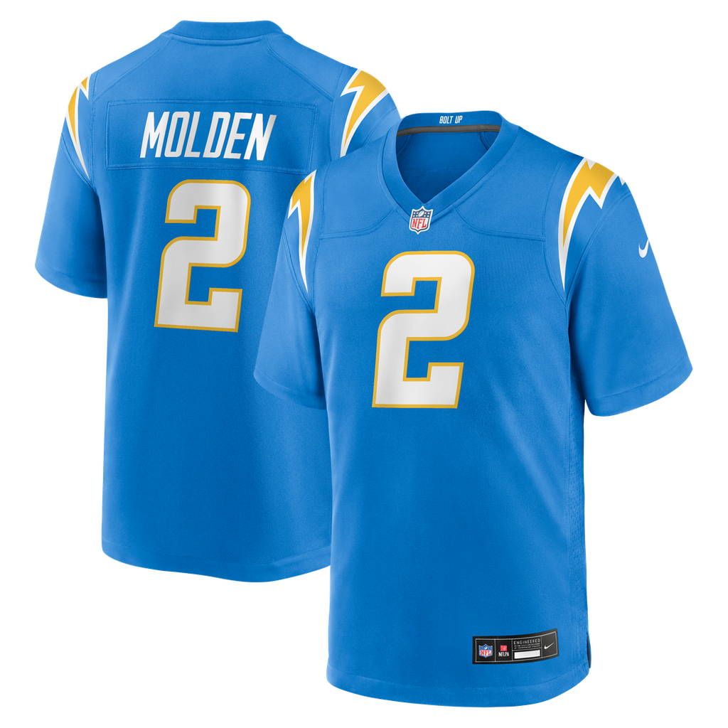 Los Angeles Chargers Elijah Molden Nike Powder Blue Team Game Jersey product image 1, provided for visual reference and
