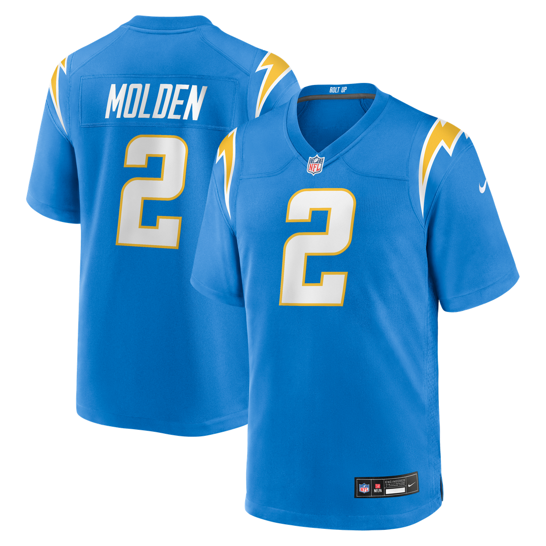 Los Angeles Chargers Elijah Molden Nike Powder Blue Team Game Jersey product image 1, provided for visual reference and