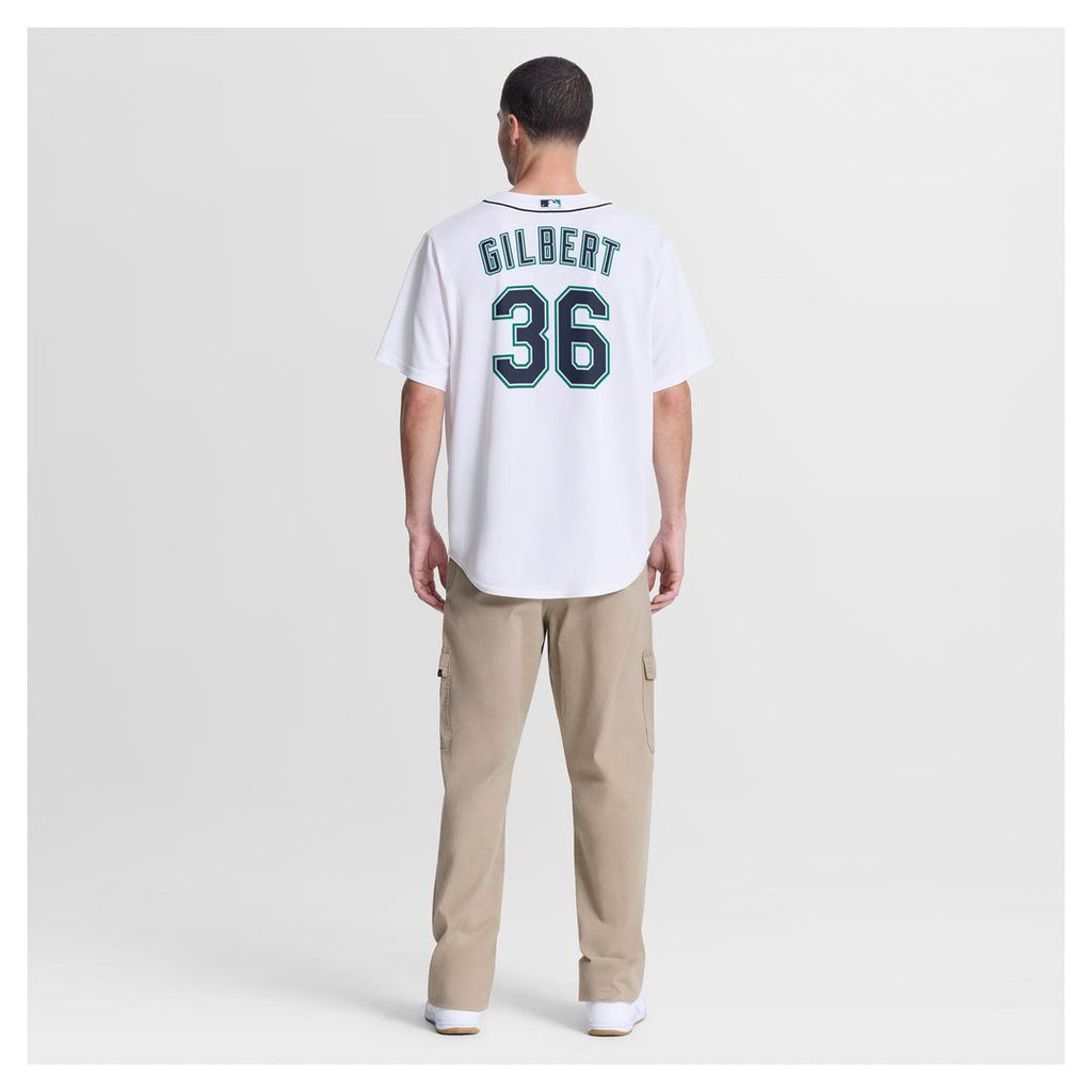 Seattle Mariners Logan Gilbert Nike White Home Replica Jersey product image 5, provided for visual reference and product