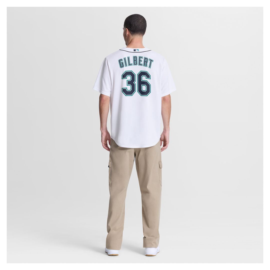 Seattle Mariners Logan Gilbert Nike White Home Replica Jersey product image 5, provided for visual reference and product