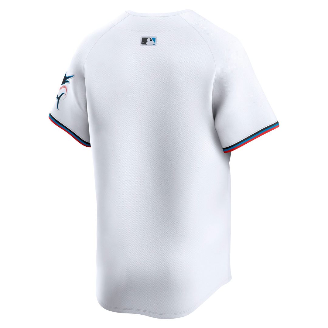 Miami Marlins Nike White Home Limited Jersey product image 6, provided for visual reference and product detail review