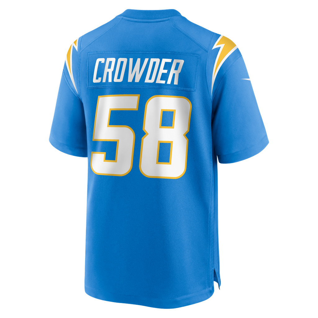 Los Angeles Chargers Tae Crowder Nike Powder Blue Team Game Jersey product image 3, provided for visual reference and