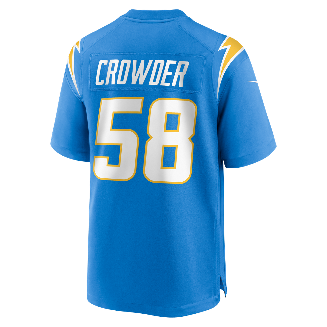 Los Angeles Chargers Tae Crowder Nike Powder Blue Team Game Jersey product image 3, provided for visual reference and