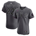 New York Mets Juan Soto Nike Gray City Connect Elite Jersey product image 1, provided for visual reference and product