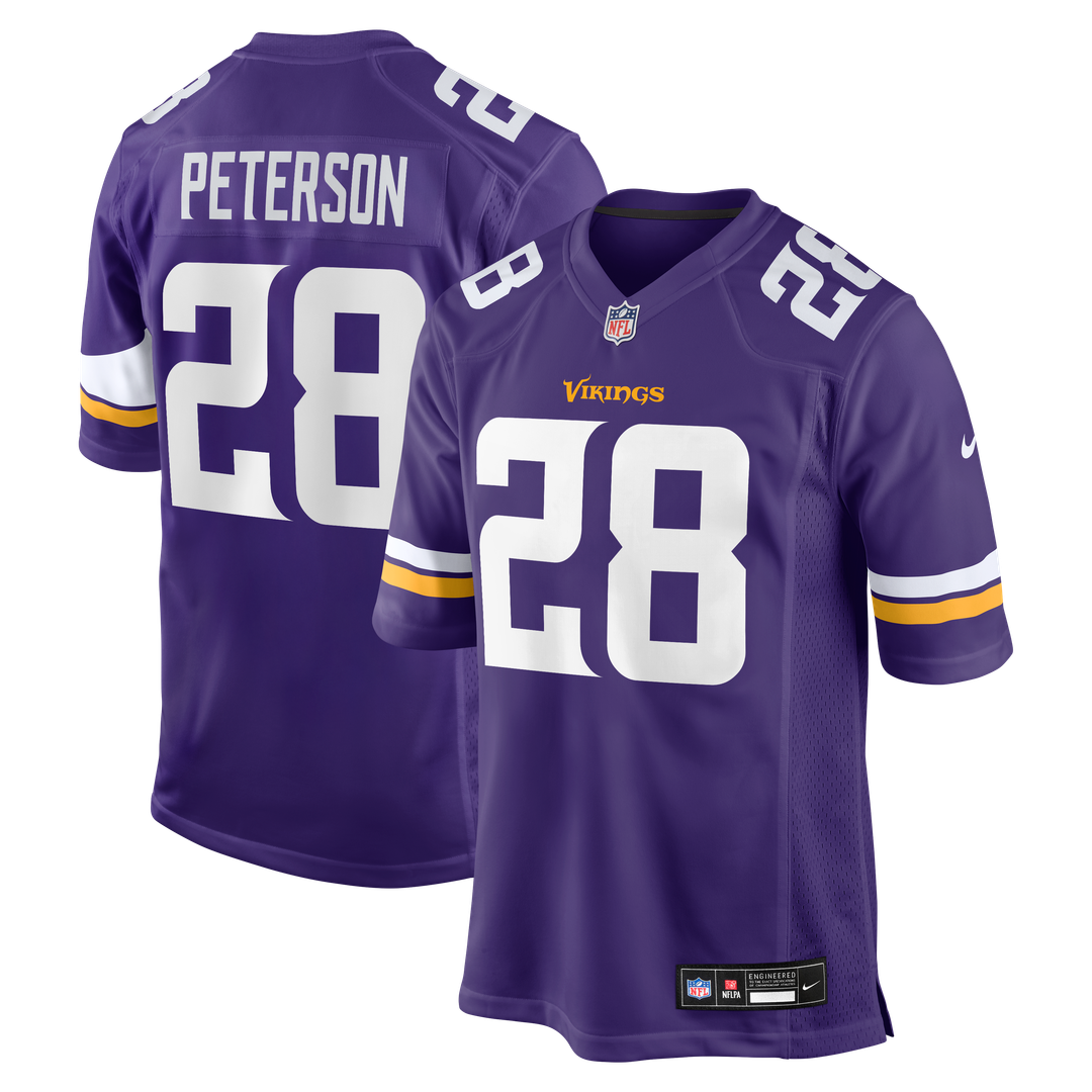 Minnesota Vikings Adrian Peterson Nike Purple Team Retired Game Jersey product image 1, provided for visual reference and