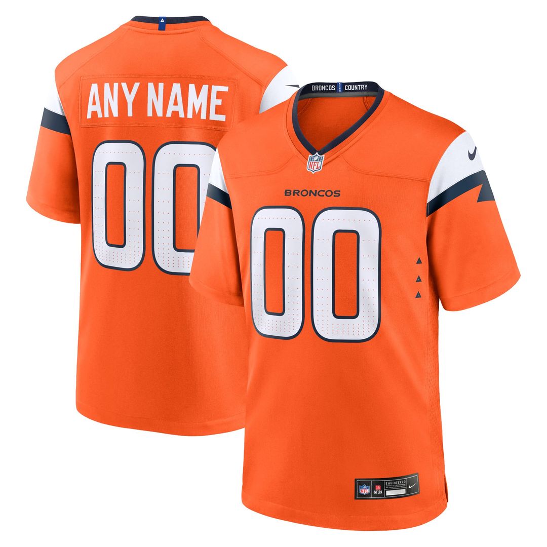 Denver Broncos Nike Orange Team Custom Game Jersey product image 1, provided for visual reference and product detail review