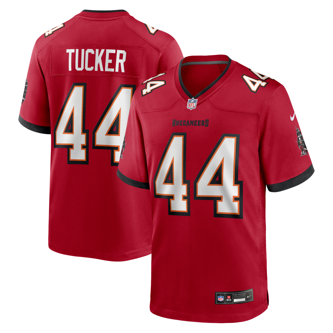 Tampa Bay Buccaneers Sean Tucker Nike Red Game Jersey product image 1, provided for visual reference and product detail