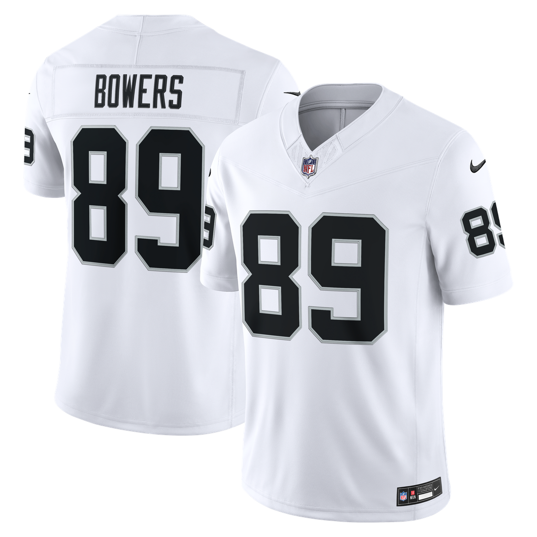 Las Vegas Raiders Brock Bowers Nike White Vapor F.U.S.E. Stitched Limited Jersey product image 1, provided for visual
