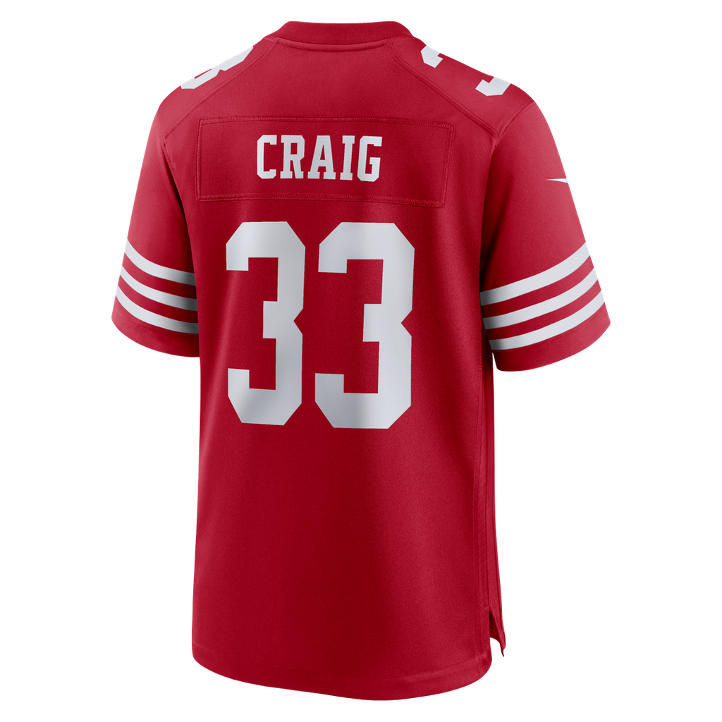 San Francisco 49ers Roger Craig Nike Scarlet Team Retired Game Jersey product image 5, provided for visual reference and