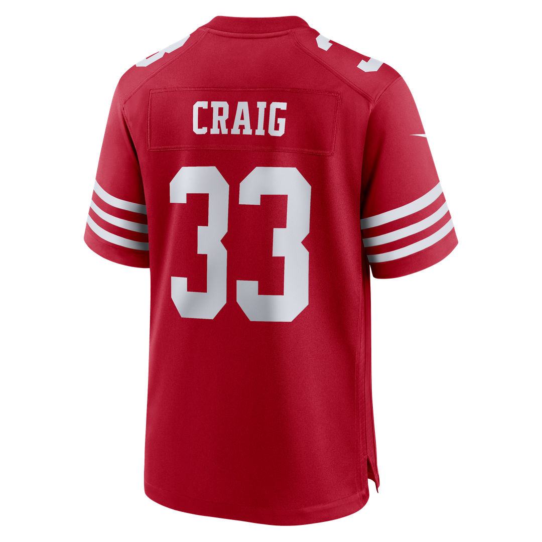 San Francisco 49ers Roger Craig Nike Scarlet Team Retired Game Jersey product image 5, provided for visual reference and