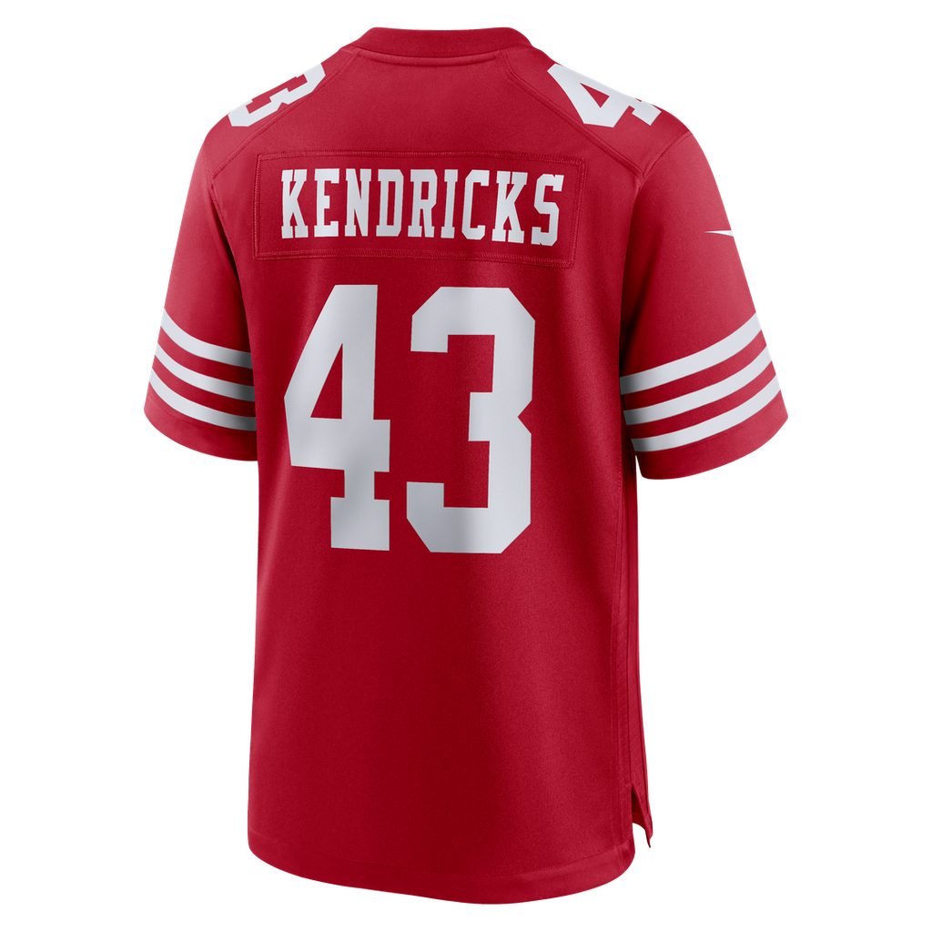 San Francisco 49ers Eric Kendricks Nike Scarlet Team Game Jersey product image 3, provided for visual reference and product