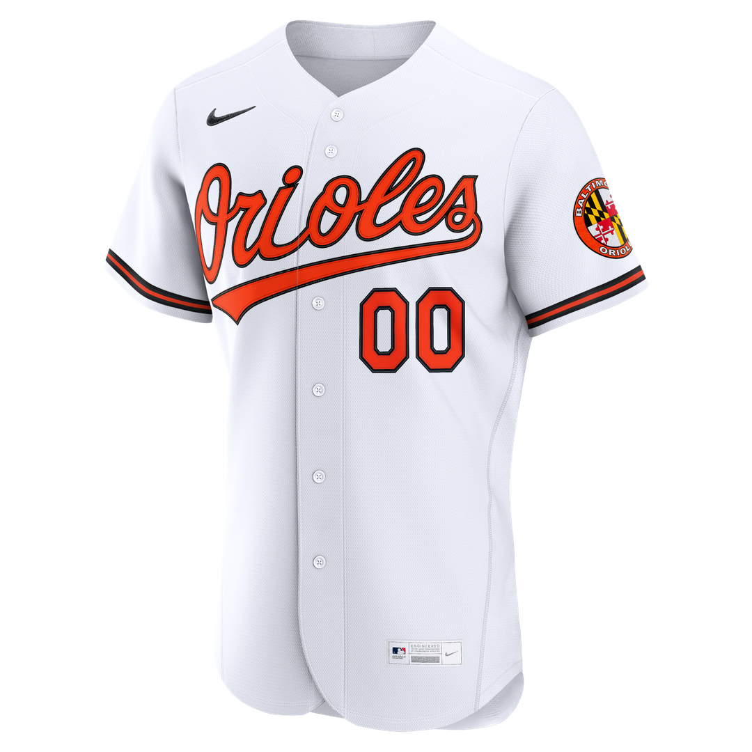 Baltimore Orioles Nike White Home Authentic Custom Jersey product image 2, provided for visual reference and product detail