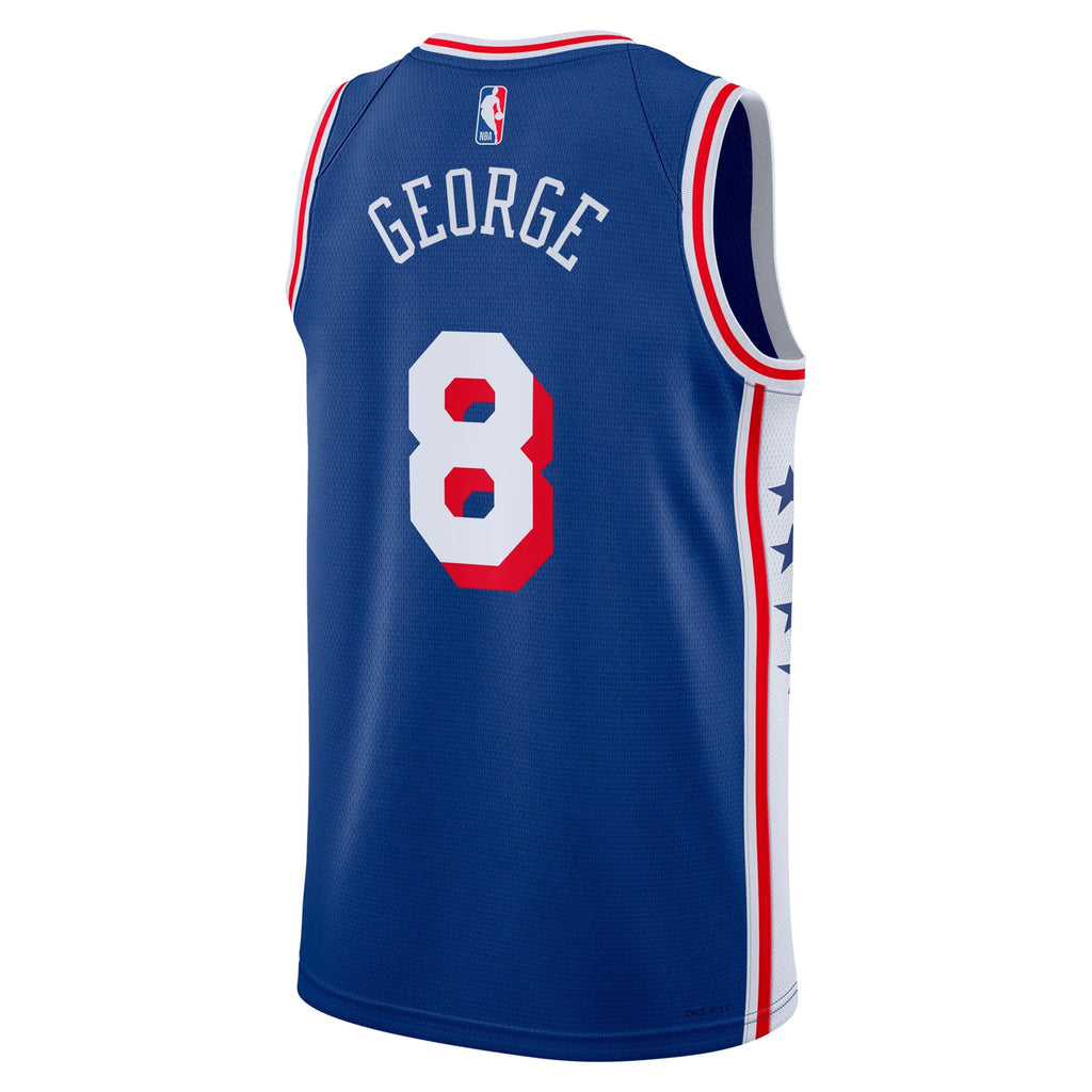 Philadelphia 76ers Nike Icon Edition Swingman Jersey - Royal - Paul George - Unisex product image 4, provided for visual