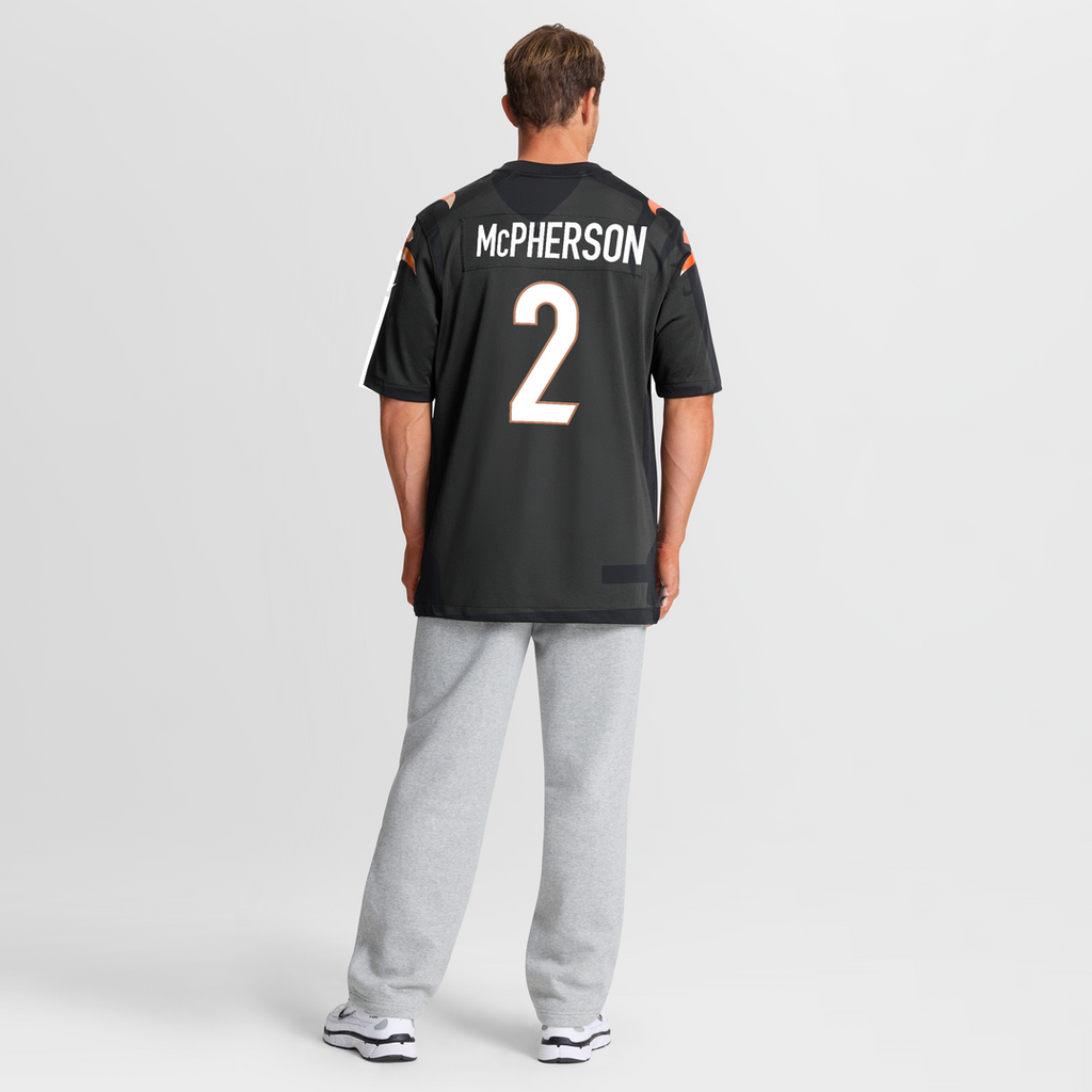 Cincinnati Bengals Evan McPherson Nike Black Game Jersey product image 8, provided for visual reference and product detail
