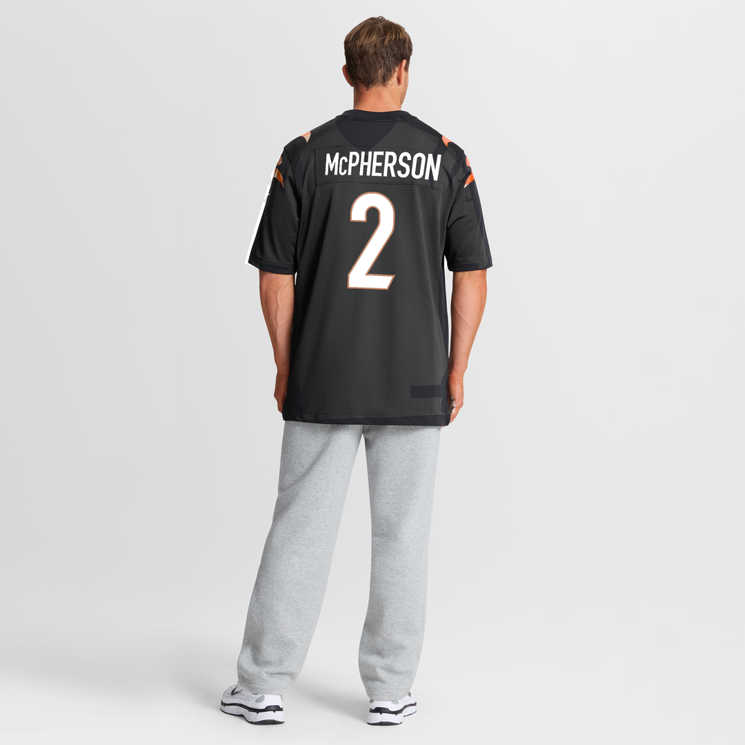 Cincinnati Bengals Evan McPherson Nike Black Game Jersey product image 8, provided for visual reference and product detail