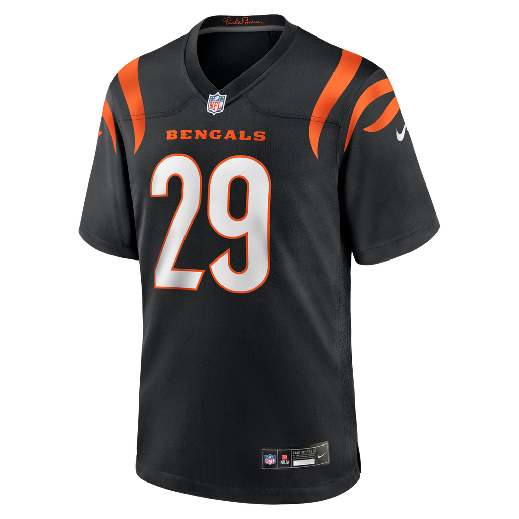 Cincinnati Bengals Kyle Dugger Nike Black Team Game Jersey product image 2, provided for visual reference and product detail