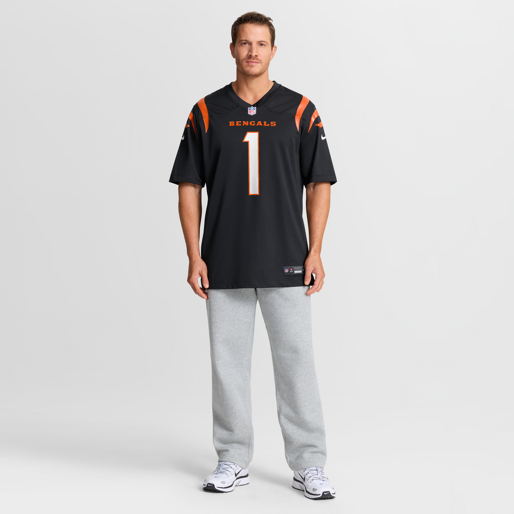 Cincinnati Bengals Number 1 Dad Nike Black Game Jersey product image 7, provided for visual reference and product detail