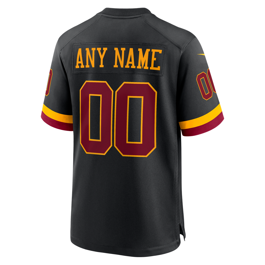 Washington Commanders Nike Black Hail Raiser Alternate Custom Game Jersey product image 3, provided for visual reference and