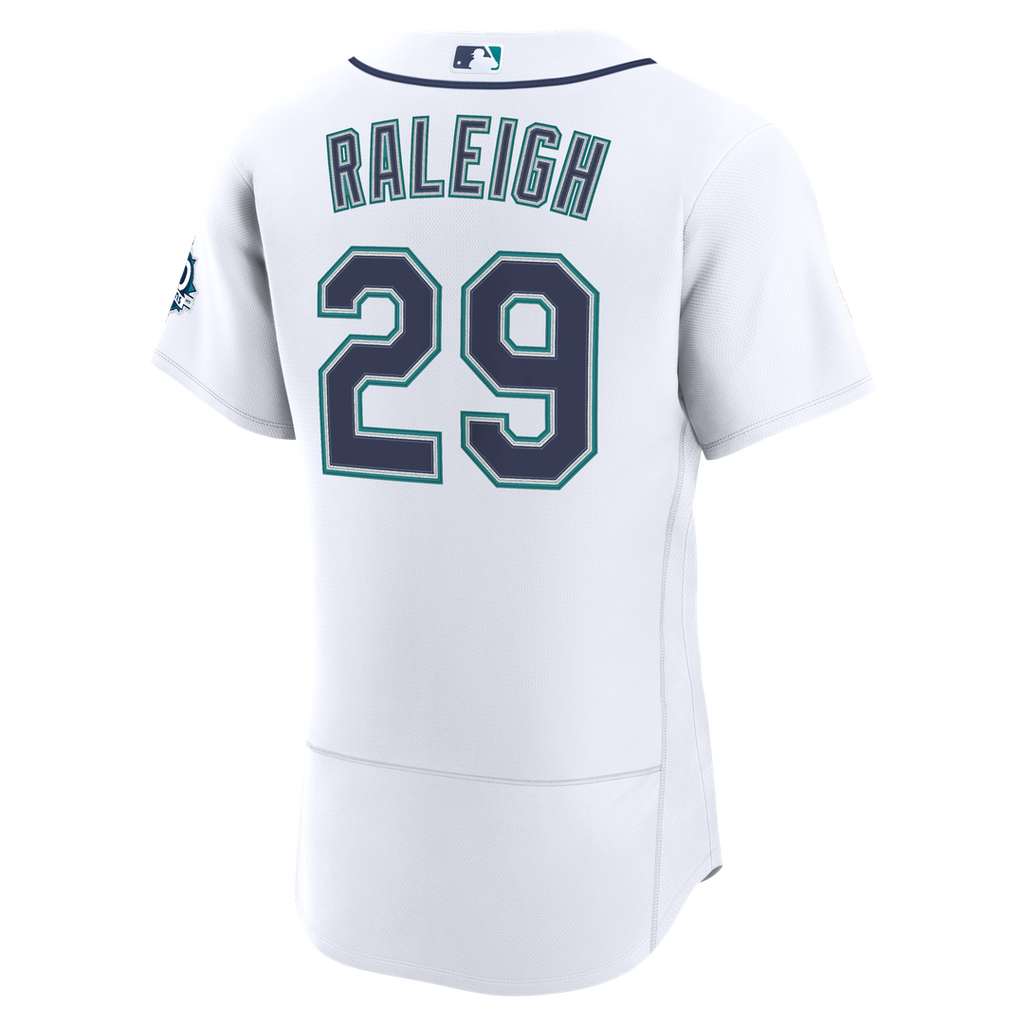 Seattle Mariners Cal Raleigh Nike White Home 50th Season Authentic Jersey product image 3, provided for visual reference and
