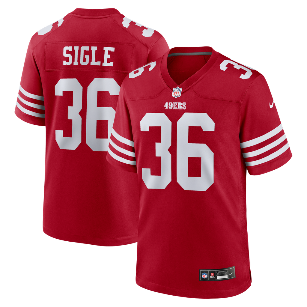 San Francisco 49ers Marques Sigle Nike Scarlet Team Game Jersey product image 1, provided for visual reference and product