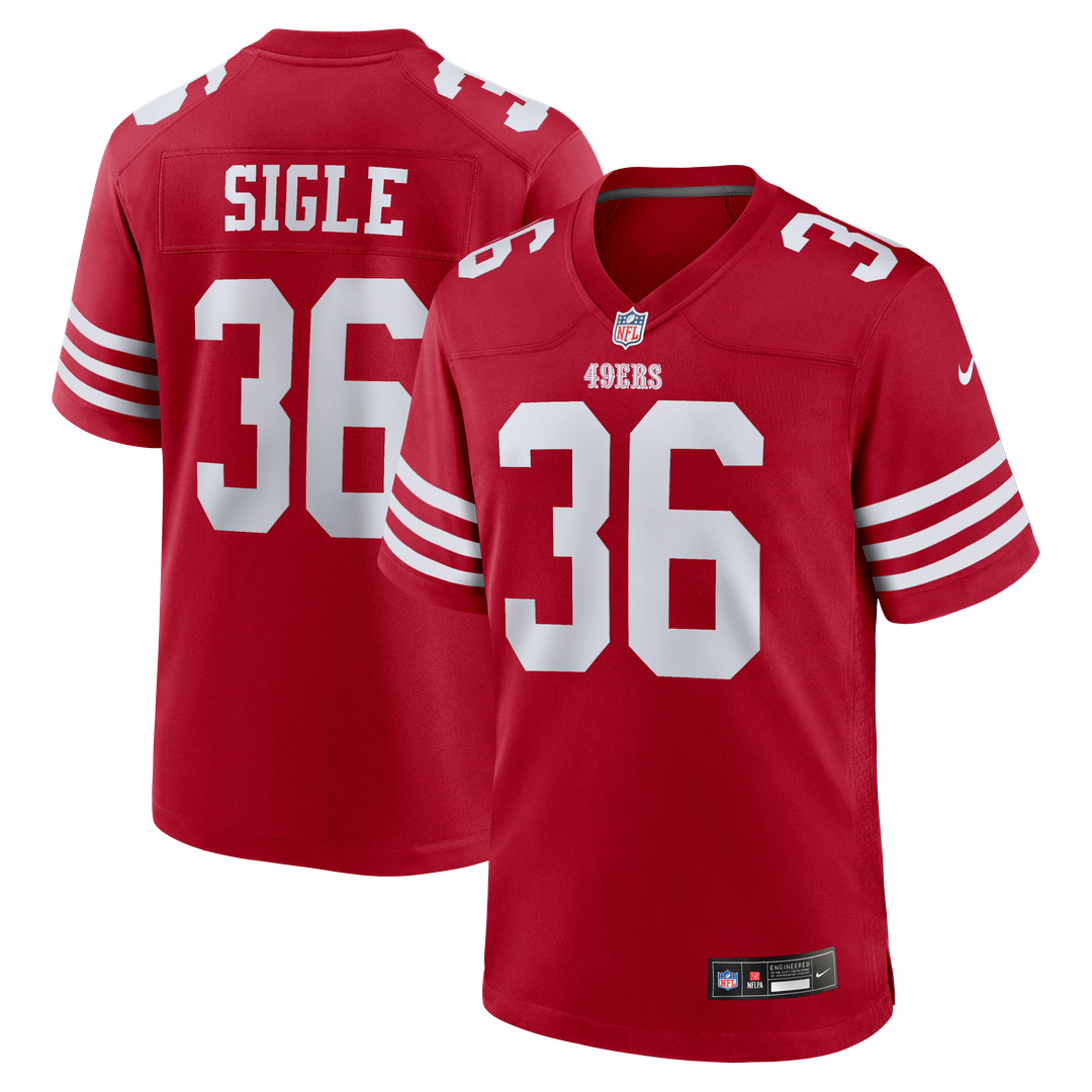 San Francisco 49ers Marques Sigle Nike Scarlet Team Game Jersey product image 1, provided for visual reference and product