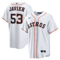 Houston Astros Cristian Javier Nike White Home Replica Jersey product image 1, provided for visual reference and product