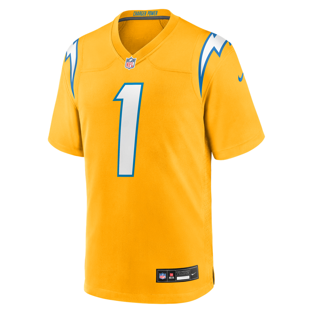 Los Angeles Chargers Quentin Johnston Nike Gold Alternate Charger Power Game Player Jersey product image 6, provided for