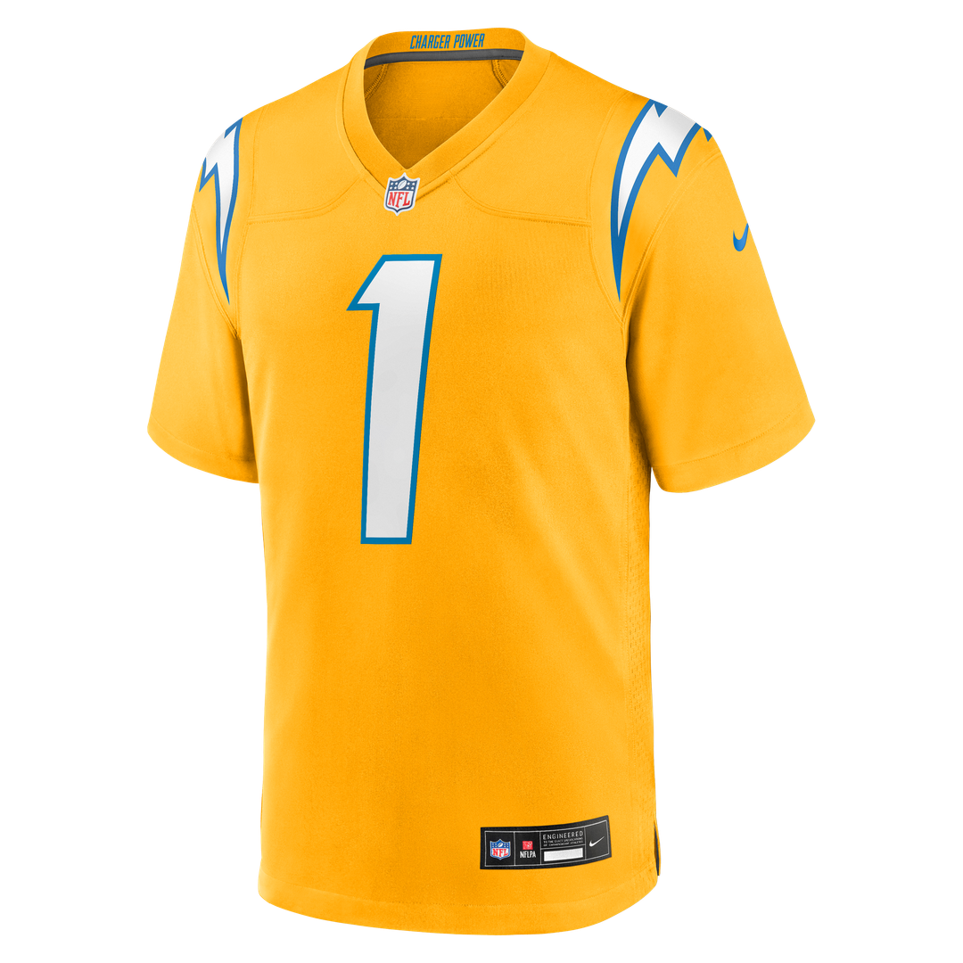 Los Angeles Chargers Quentin Johnston Nike Gold Alternate Charger Power Game Player Jersey product image 6, provided for