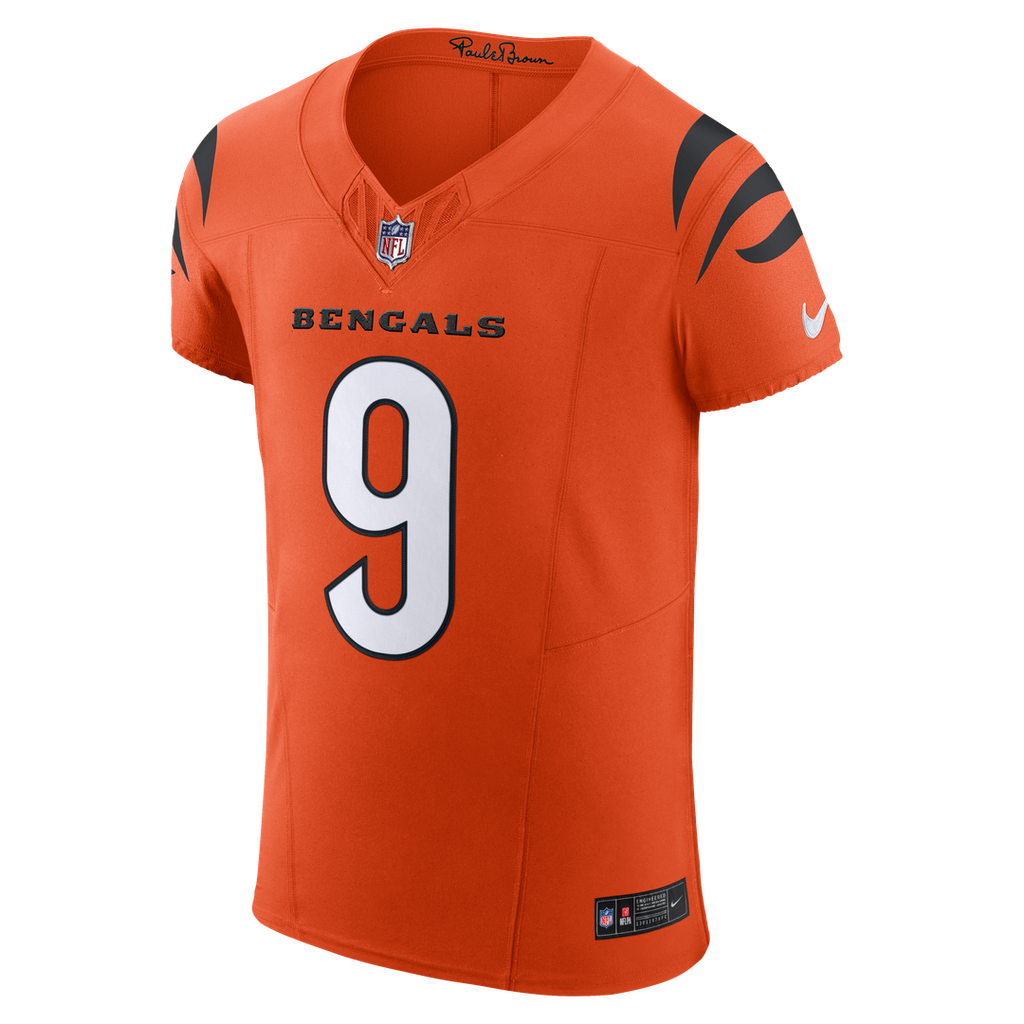 Cincinnati Bengals Joe Burrow Nike Orange Team Vapor F.U.S.E. Elite Jersey product image 6, provided for visual reference