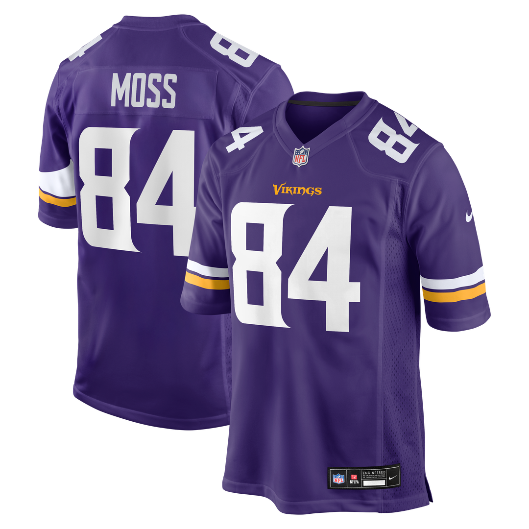 Minnesota Vikings Randy Moss Nike Purple Game Retired Player Jersey product image 1, provided for visual reference and