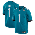 Jacksonville Jaguars Number 1 Dad Nike Teal Game Jersey product image 1, provided for visual reference and product detail