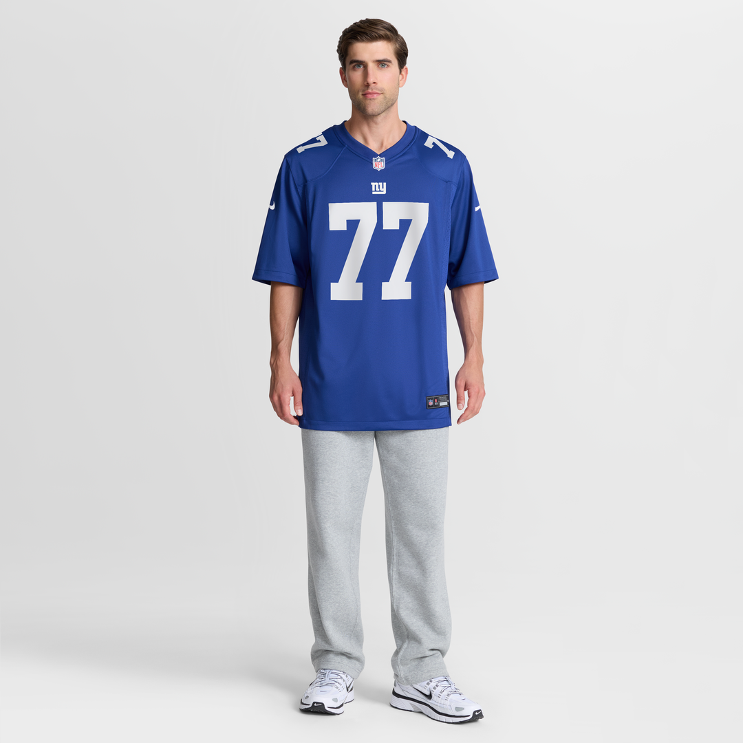 New York Giants Daniel Faalele Nike Royal Team Game Jersey product image 2, provided for visual reference and product detail