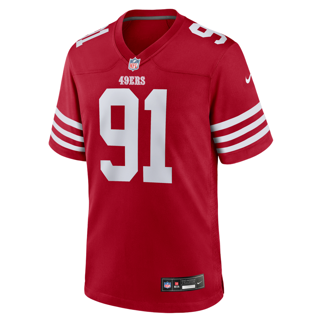 San Francisco 49ers Earnest Brown IV Nike Scarlet Team Game Jersey product image 2, provided for visual reference and