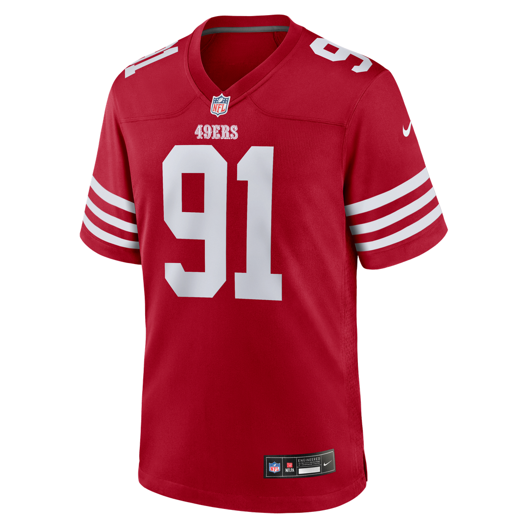San Francisco 49ers Earnest Brown IV Nike Scarlet Team Game Jersey product image 2, provided for visual reference and